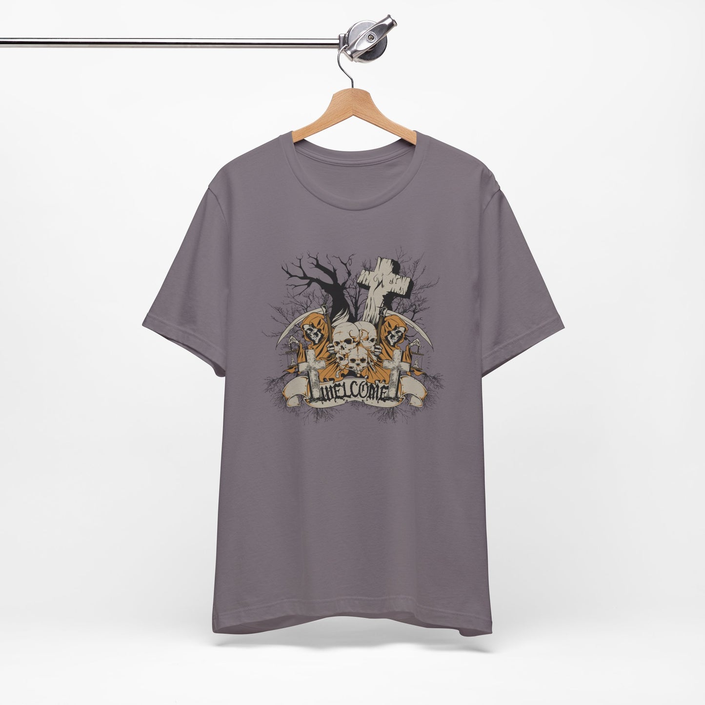 Skull Halloween Graphic Design Unisex Cotton T-Shirt Art-50
