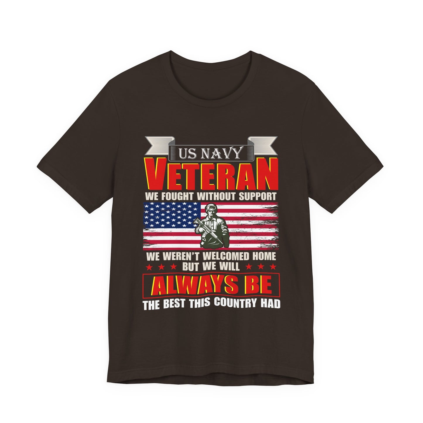 US Navy Veteran T-Shirt American Flag Soldier Graphic Patriotic Military Unisex Cotton v42