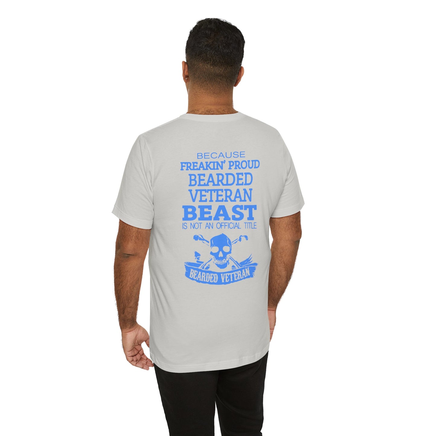 Bearded Veteran Beast T-Shirt Military Skull Beard Graphic Unisex Cotton Tee v46