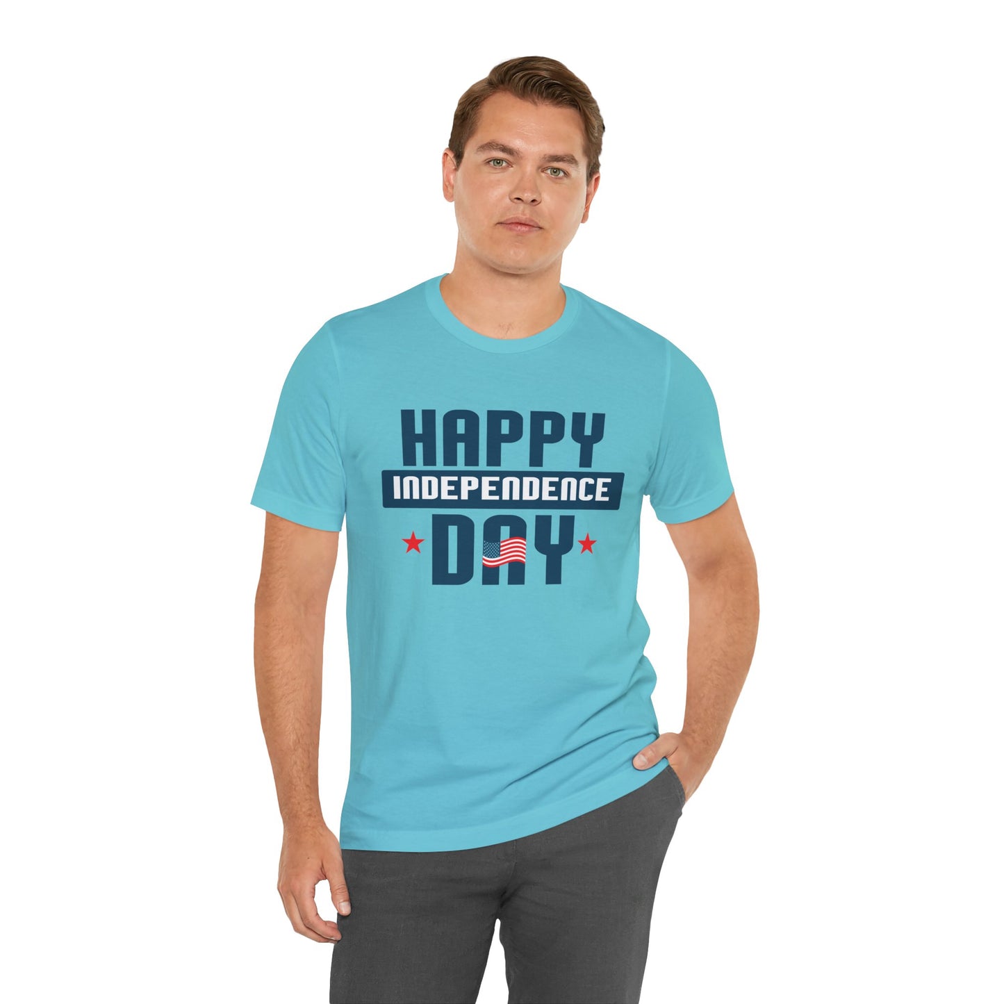 Happy Independence Day Graphic Unisex Cotton T-Shirt 017