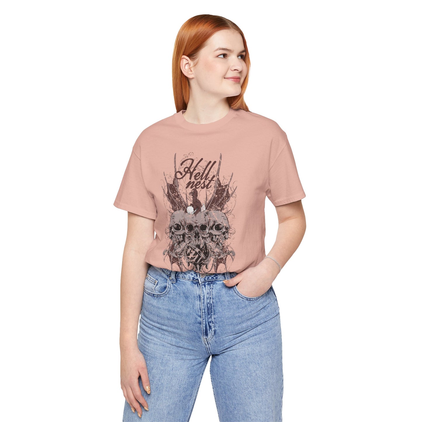 Skull Cluster graphic tee Gothic skulls grunge floral design
