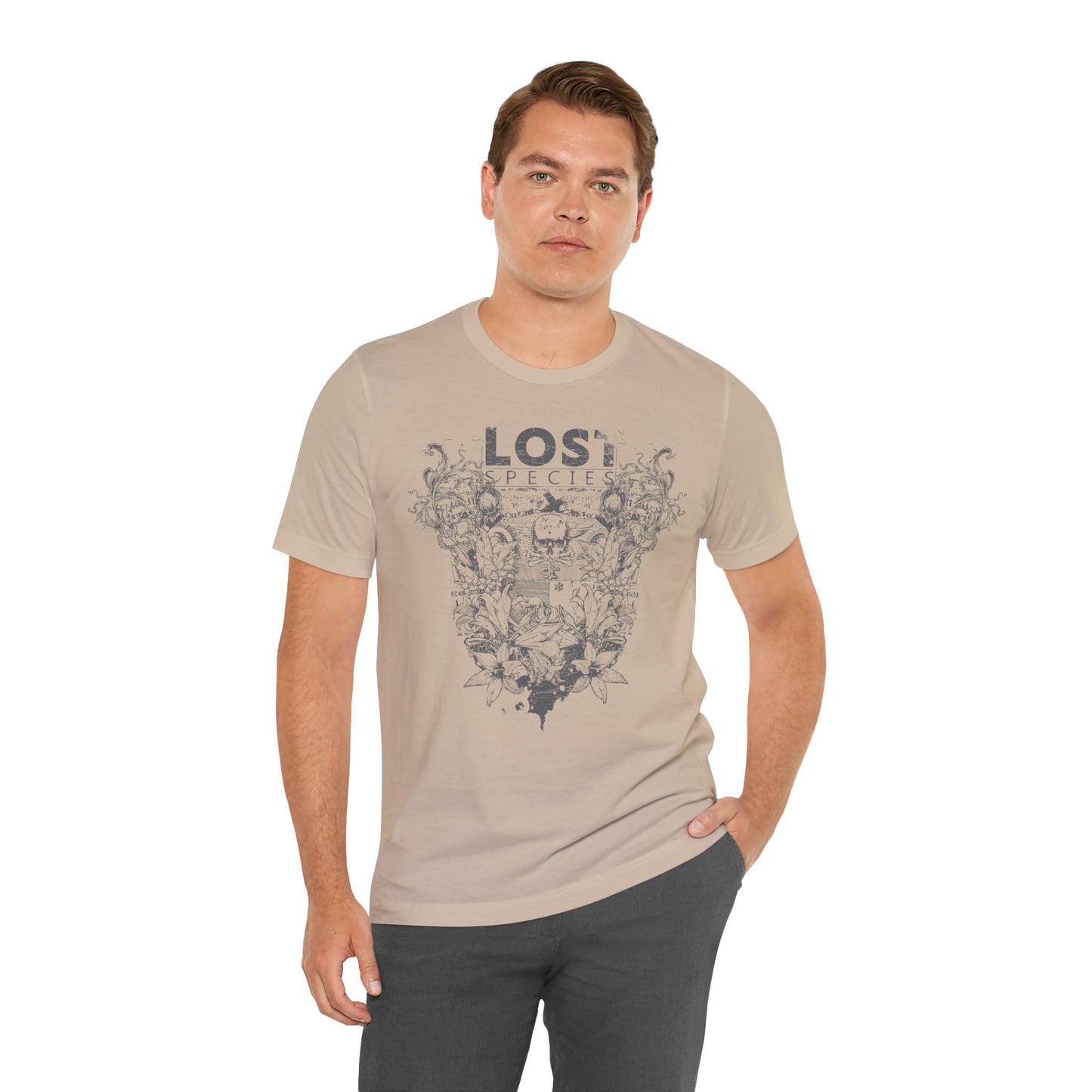 Lost Species Tee Floral Wildlife Illustration Rock Band T-Shirt A-7