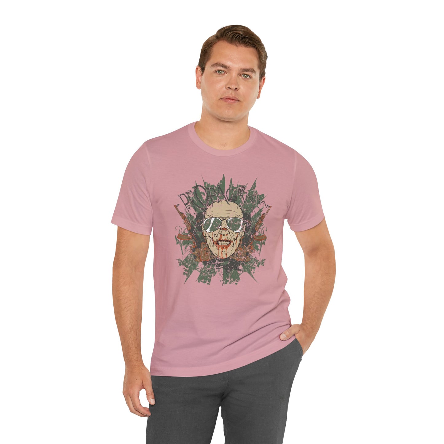 Retro Skull Floral Graphic Design Unisex Cotton T-Shirt G-2