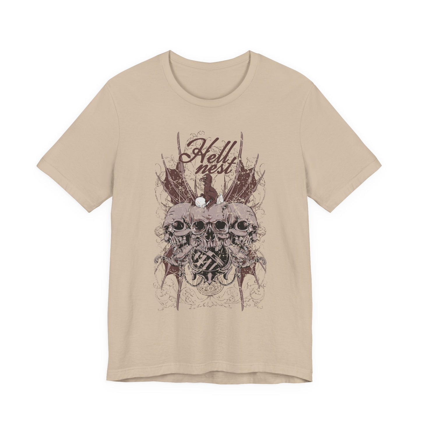 Skull Cluster graphic tee Gothic skulls grunge floral design