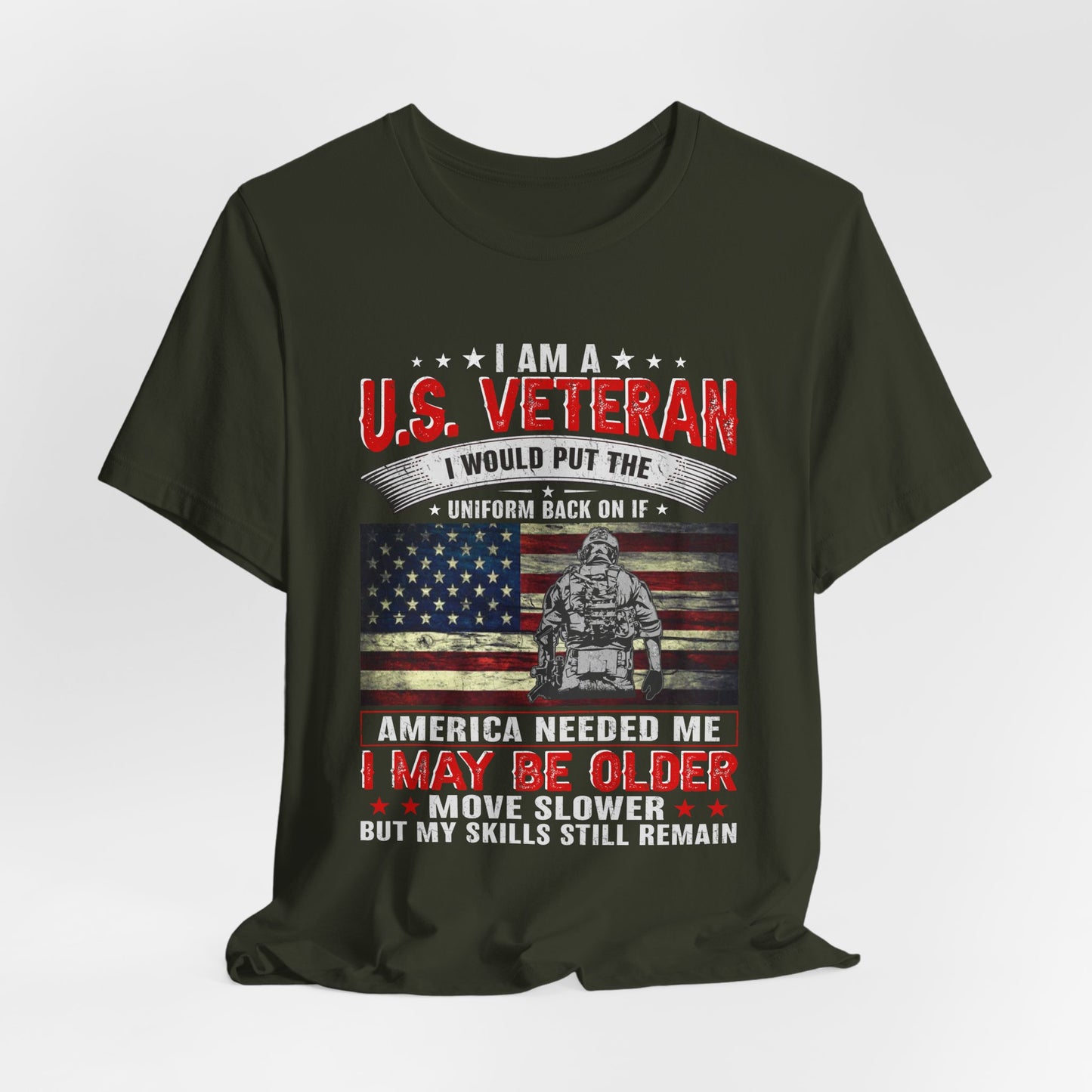 I Am A U.S. Veteran shirt American Flag Military Veteran Unisex Cotton Tee v25
