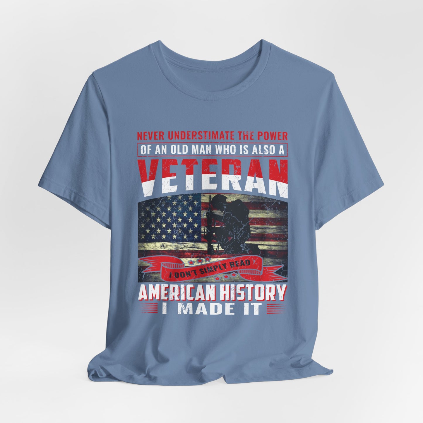 Veteran American flag T-Shirt I Made It Old Man Veteran Military Pride Unisex Cotton v32