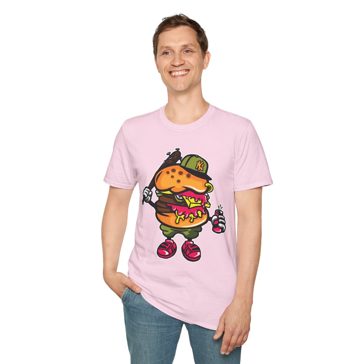 Unisex Cartoon T Shirt Funny Animation Tee Gildan Softstyle 64000 100 Percent Cotton