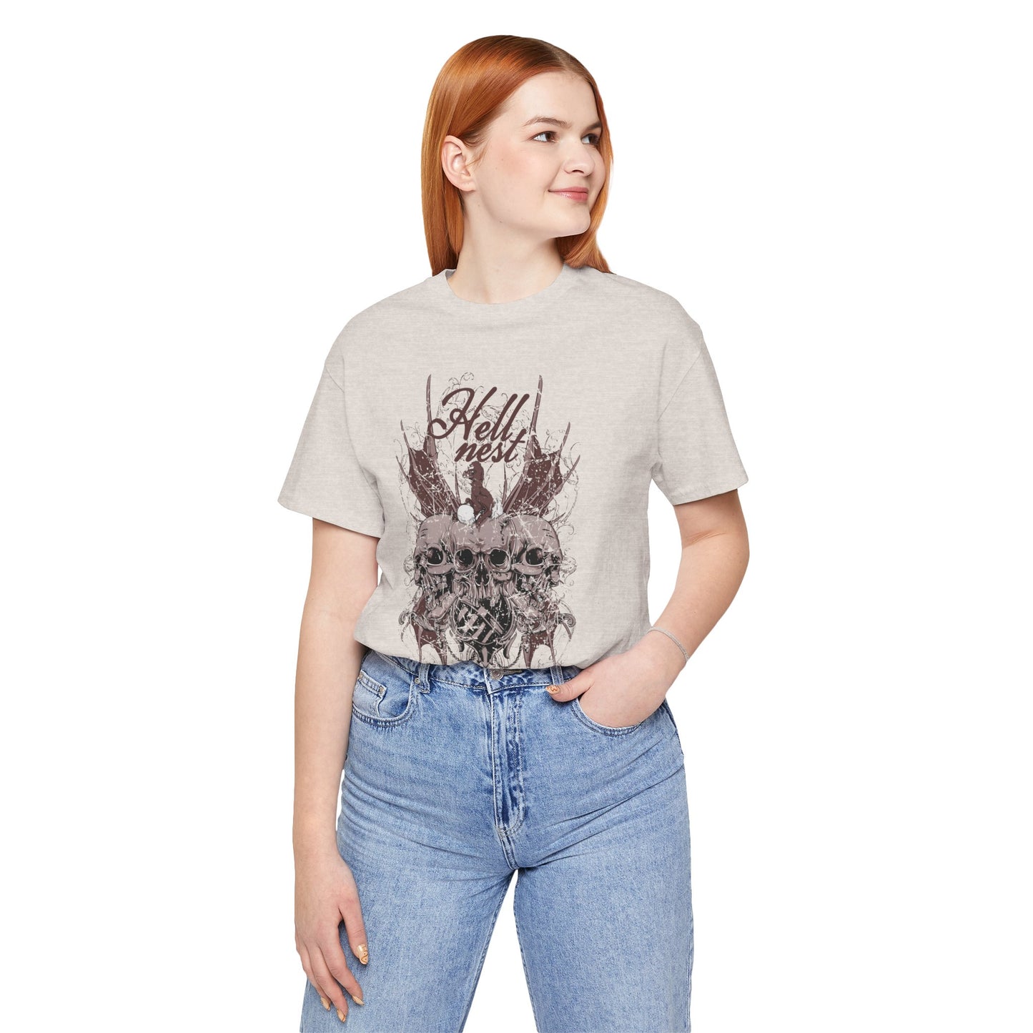 Skull Cluster graphic tee Gothic skulls grunge floral design