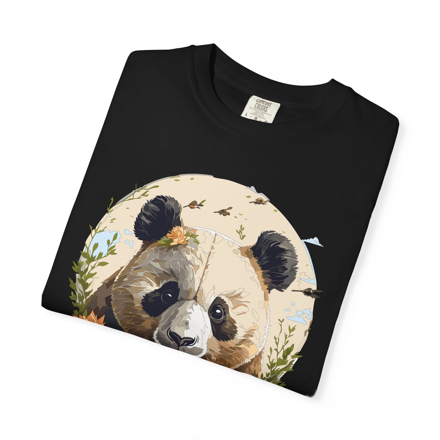 Panda Portrait T-Shirt Unisex Cotton Floral Meadow Circle Animal Art Tee p9