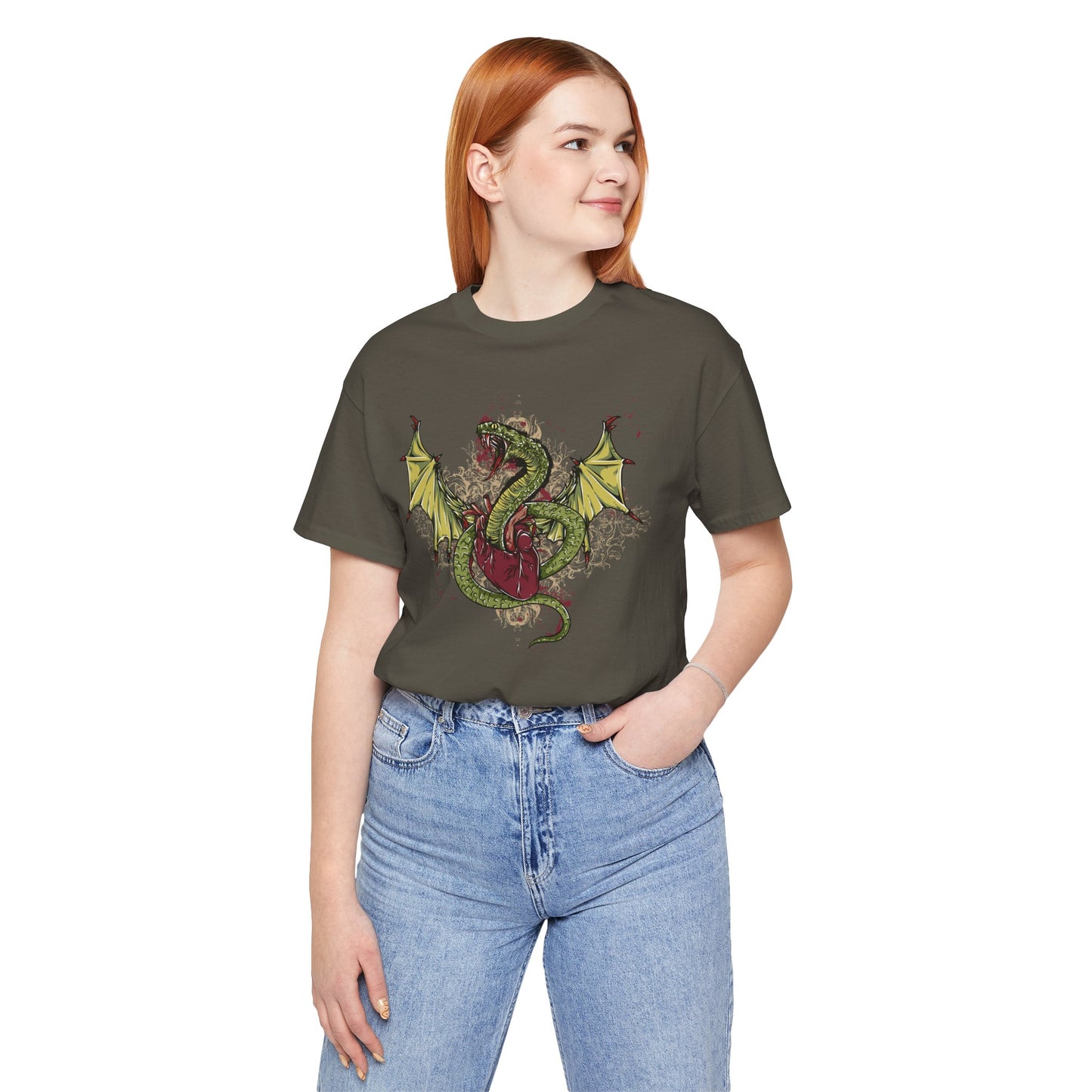 Dragon Illustration Graphic Unisex Cotton T-Shirt r29