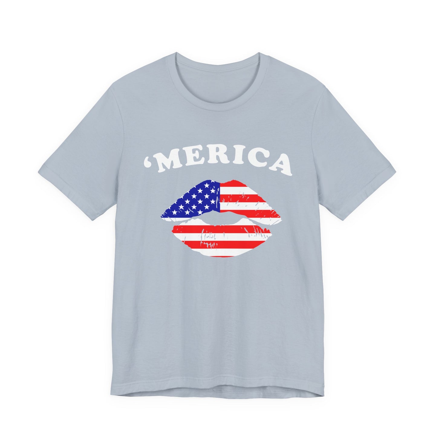 American Flag Lip Graphic Unisex Cotton T-Shirt a9