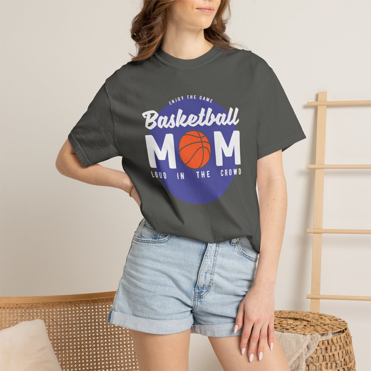 Basketball Mom T-shirt Mother's Day Mama Tee Unisex Comfort Colors Garment-Dyed Cotton h31