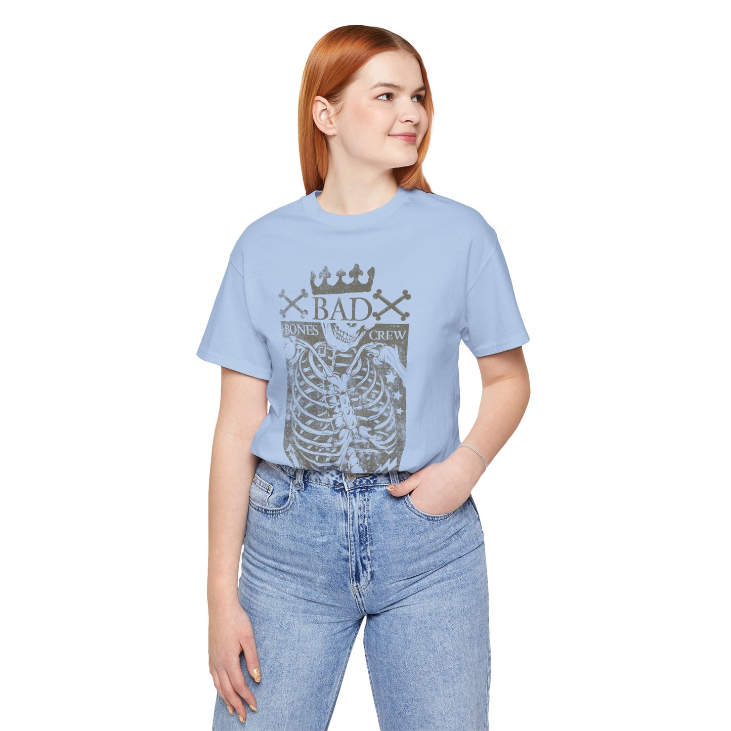 Skeleton Ribcage Tee Bones Crew Graphic Shirt A-10