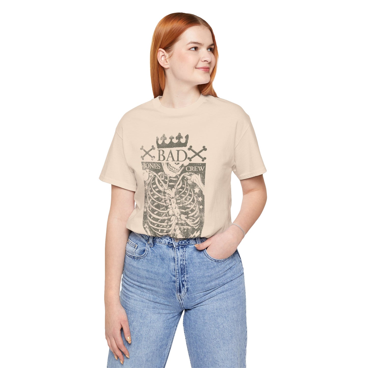 Skeleton Ribcage Tee Bones Crew Graphic Shirt A-10