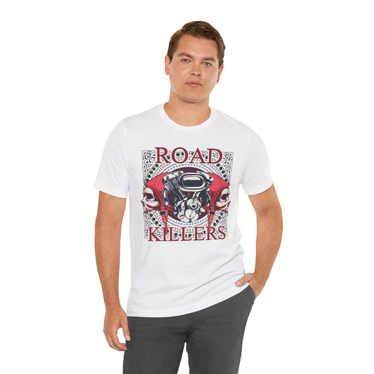 Dark Road Motorcycle Helmet Skull Tee Biker graphic t-shirt G-1