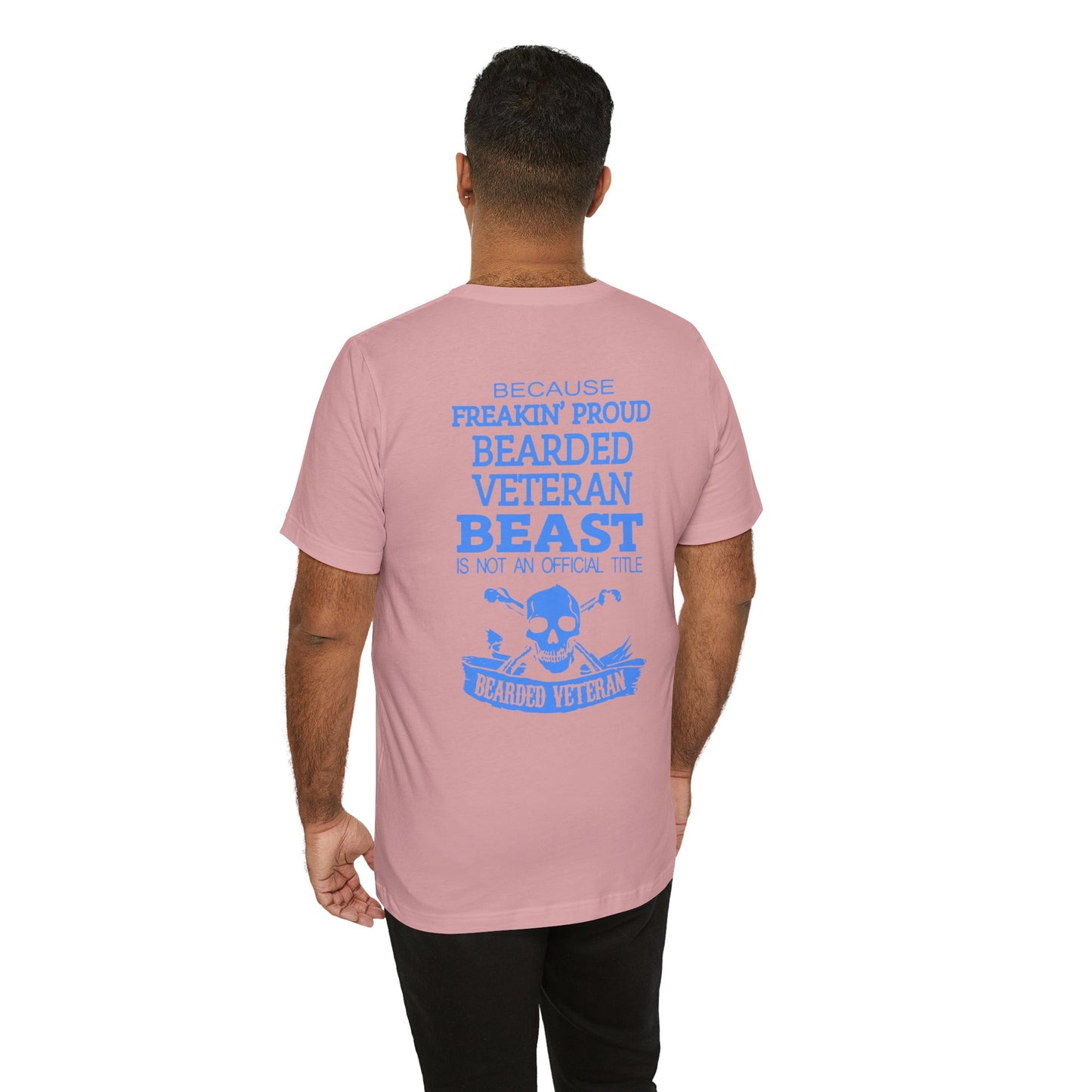 Bearded Veteran Beast T-Shirt Military Skull Beard Graphic Unisex Cotton Tee v46
