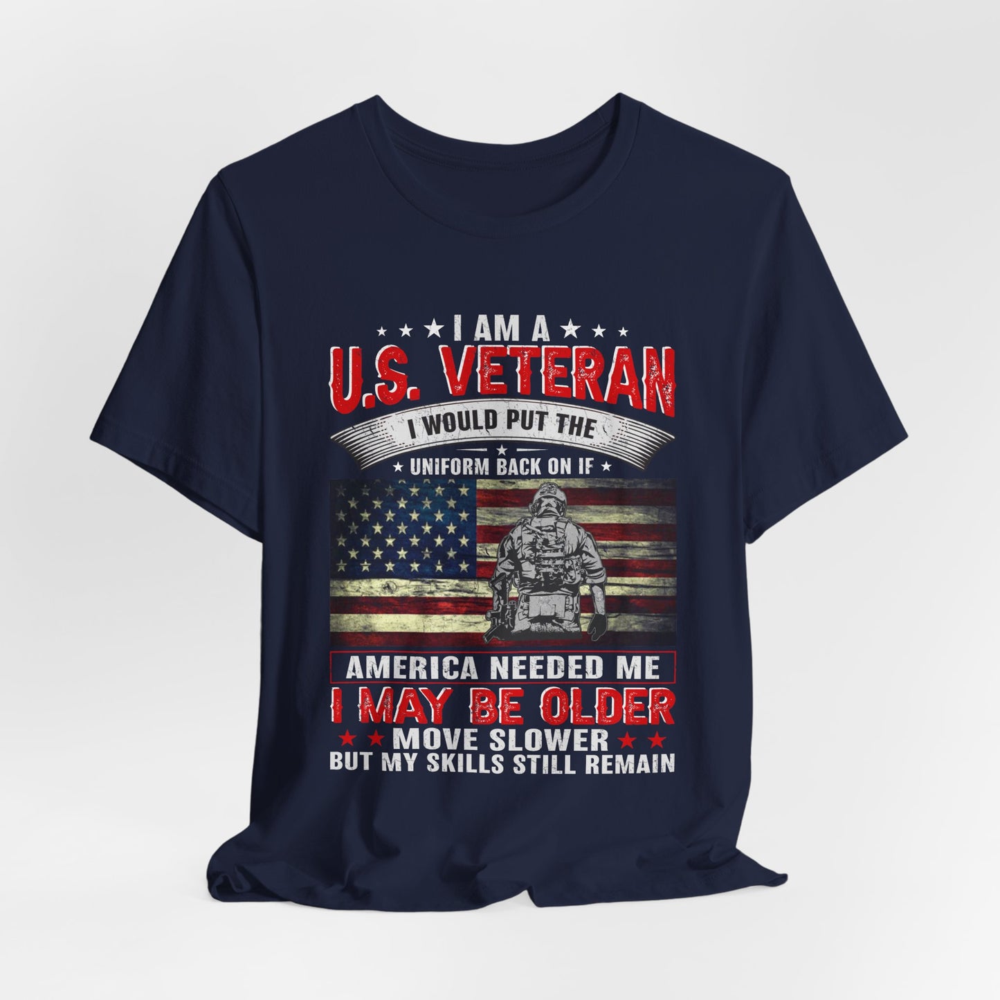 I Am A U.S. Veteran shirt American Flag Military Veteran Unisex Cotton Tee v25