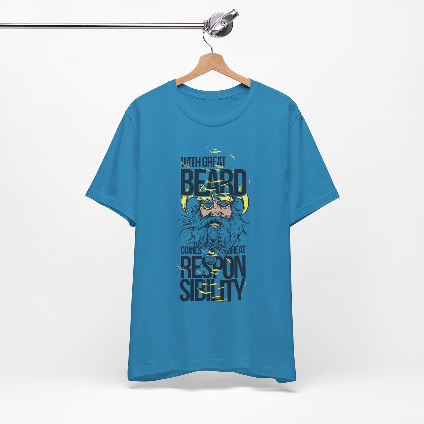 With Great Beard Comes Great Responsibility Tee Viking Beard Graphic Shirt A-2