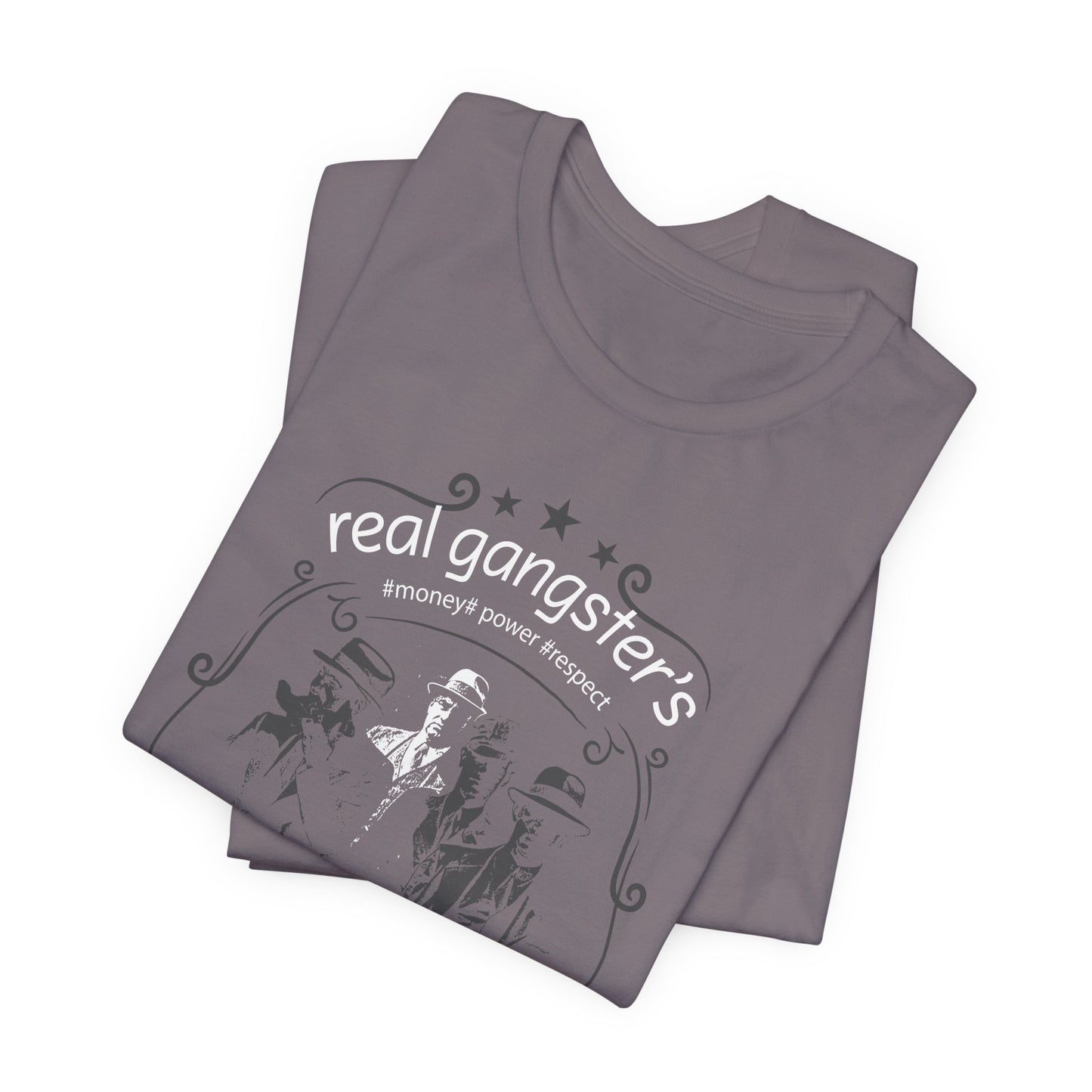 Real Gangsters Don't Die T-Shirt Vintage Outlaw Illustration Retro Biker Tee A-3