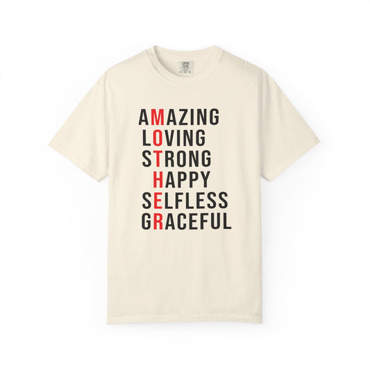 Mom T-shirt Mother's Day Mama Tee Unisex Comfort Colors Garment-Dyed Cotton h14
