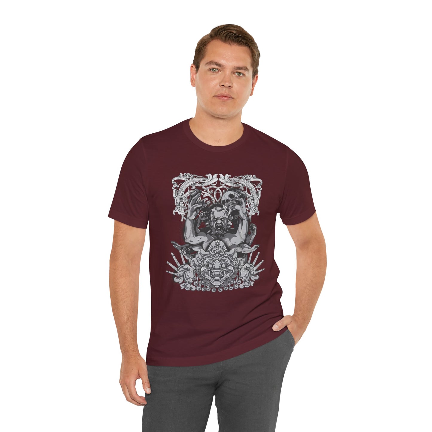 Mask Artwork Illustration Graphic Unisex Cotton T-Shirt r17