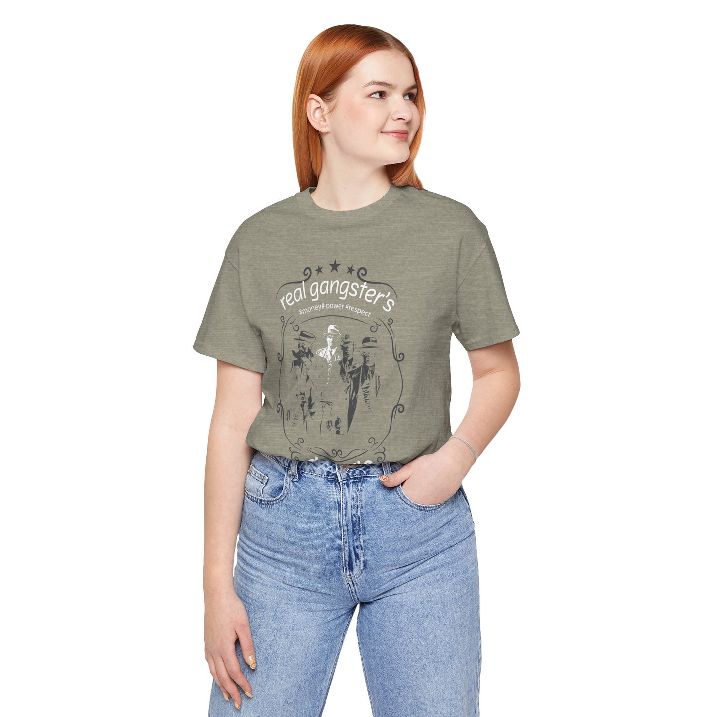 Real Gangsters Don't Die T-Shirt Vintage Outlaw Illustration Retro Biker Tee A-3