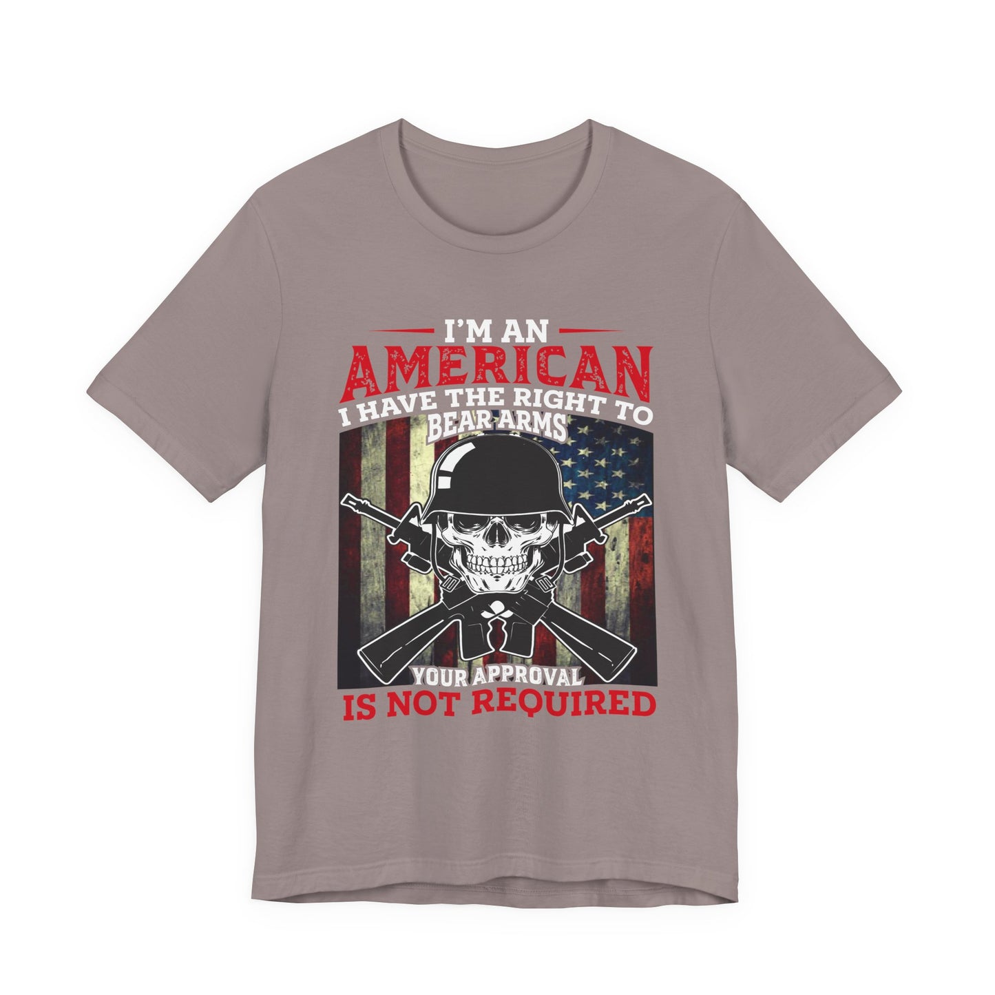 American Skull with Guns T-Shirt 2nd Amendment Flag Unisex Cotton Tee v29