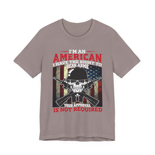 American Skull with Guns T-Shirt 2nd Amendment Flag Unisex Cotton Tee v29