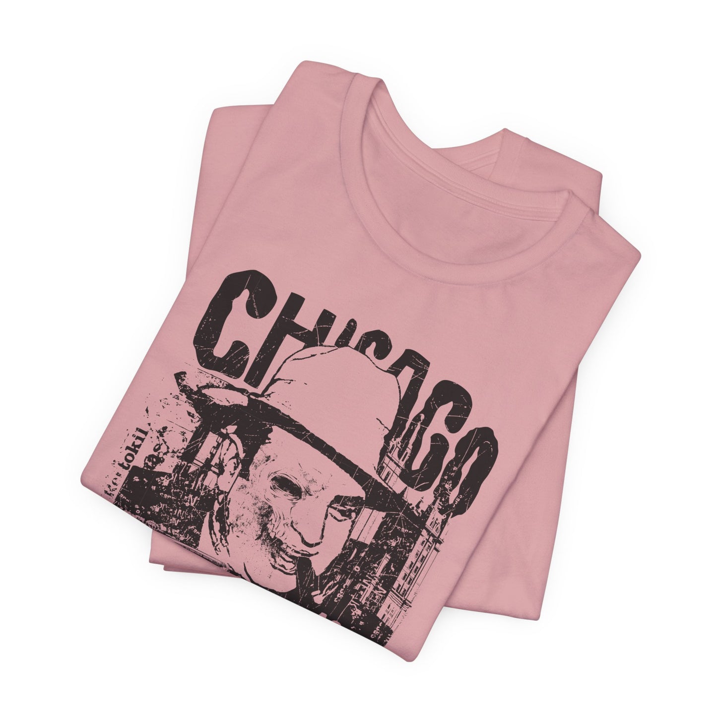 Chicago Retro Mobster Illustration Tee Vintage Car Cityscape Art Design T-Shirt A-8