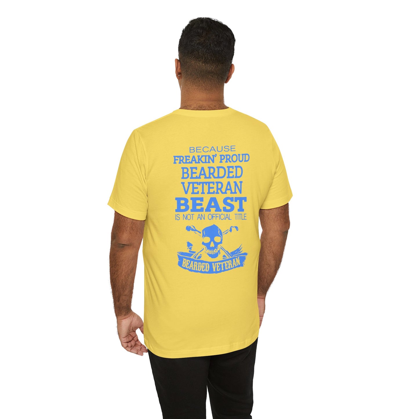 Bearded Veteran Beast T-Shirt Military Skull Beard Graphic Unisex Cotton Tee v46