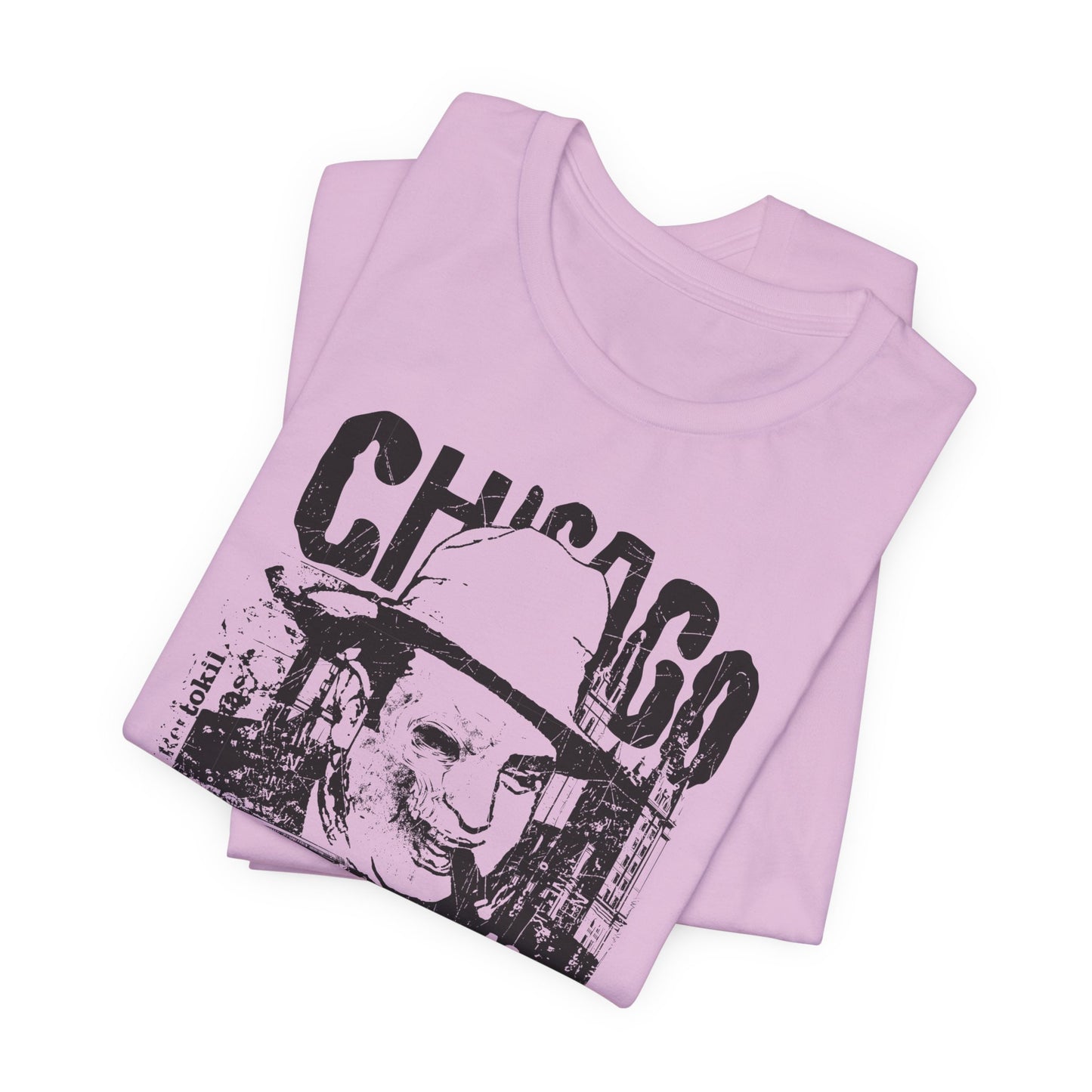 Chicago Retro Mobster Illustration Tee Vintage Car Cityscape Art Design T-Shirt A-8