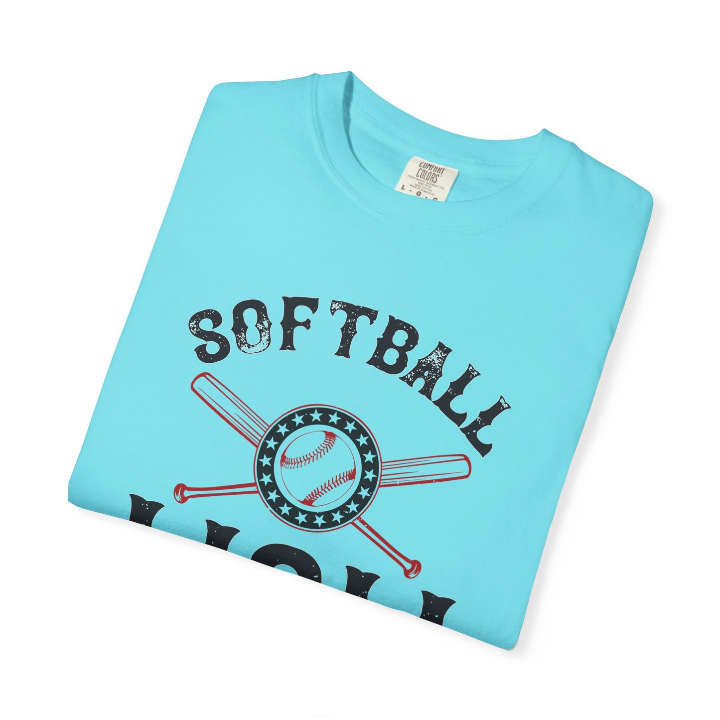 Softball Mom T-shirt Mother Day Mama Tee Unisex Comfort Colors Garment-Dyed Cotton h92