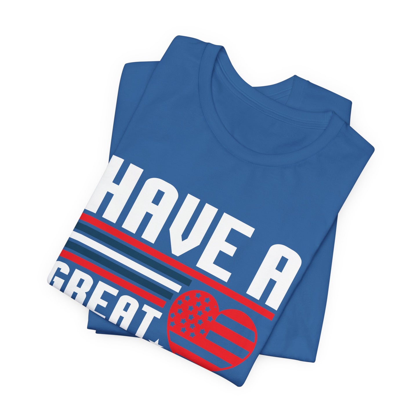 4th of July American Flag Graphic Unisex Cotton T-Shirt 020