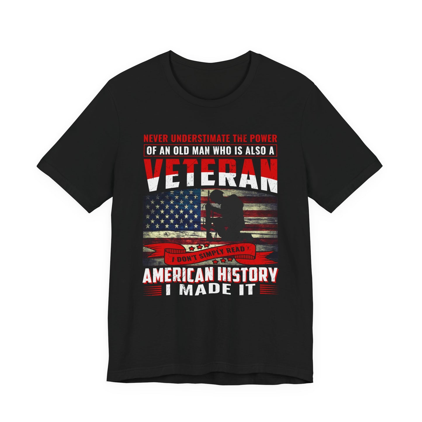 Veteran American flag T-Shirt I Made It Old Man Veteran Military Pride Unisex Cotton v32