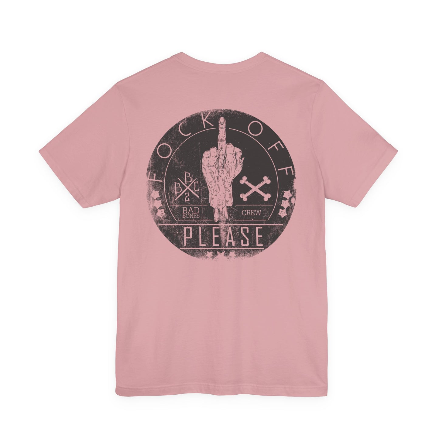Fk Off Please tee Graphic Middle Finger Skull Design T-Shirt A-11