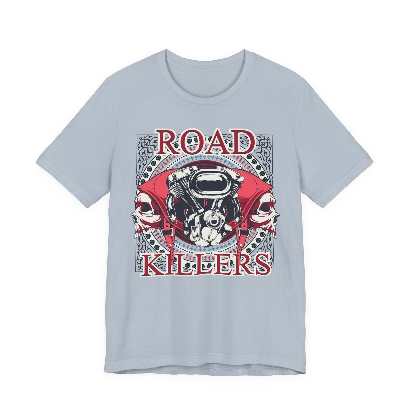 Dark Road Motorcycle Helmet Skull Tee Biker graphic t-shirt G-1