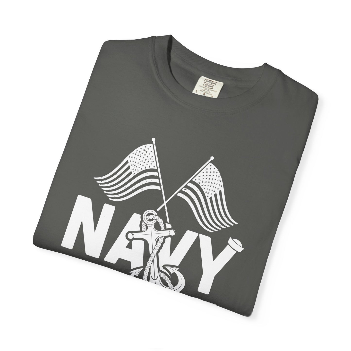 Navy Mom T-shirt Mother's Day Mama Tee Unisex Comfort Colors Garment-Dyed Cotton h20