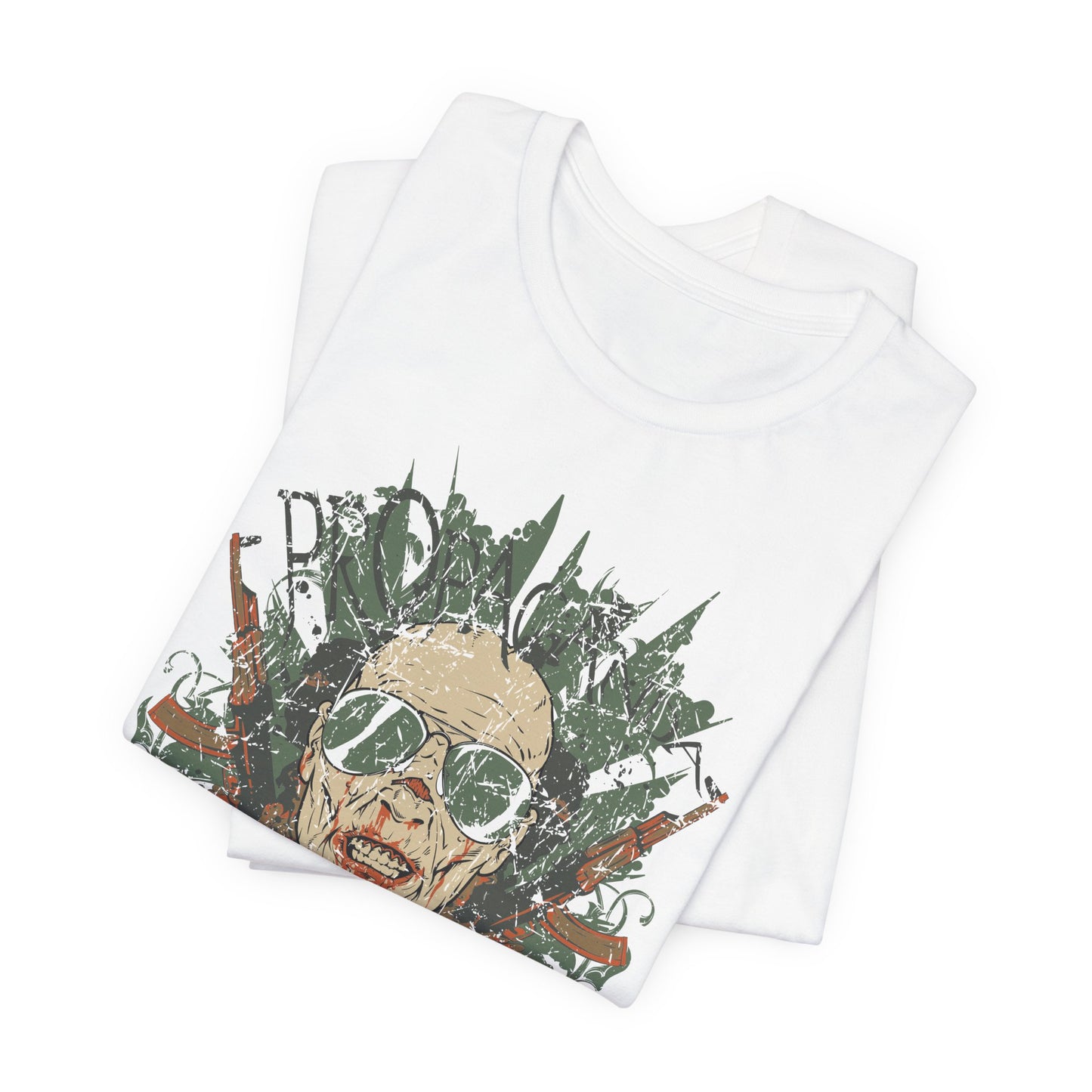 Retro Skull Floral Graphic Design Unisex Cotton T-Shirt G-2