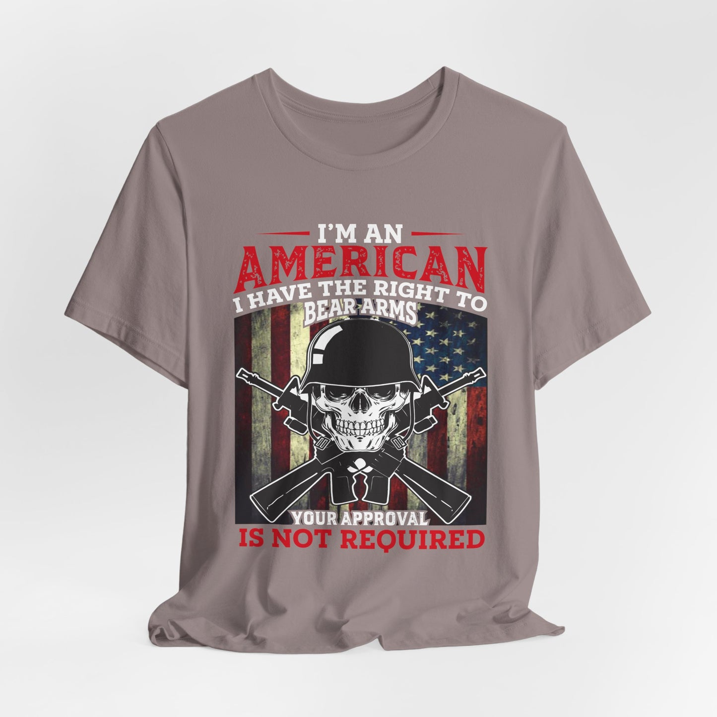 American Skull with Guns T-Shirt 2nd Amendment Flag Unisex Cotton Tee v29