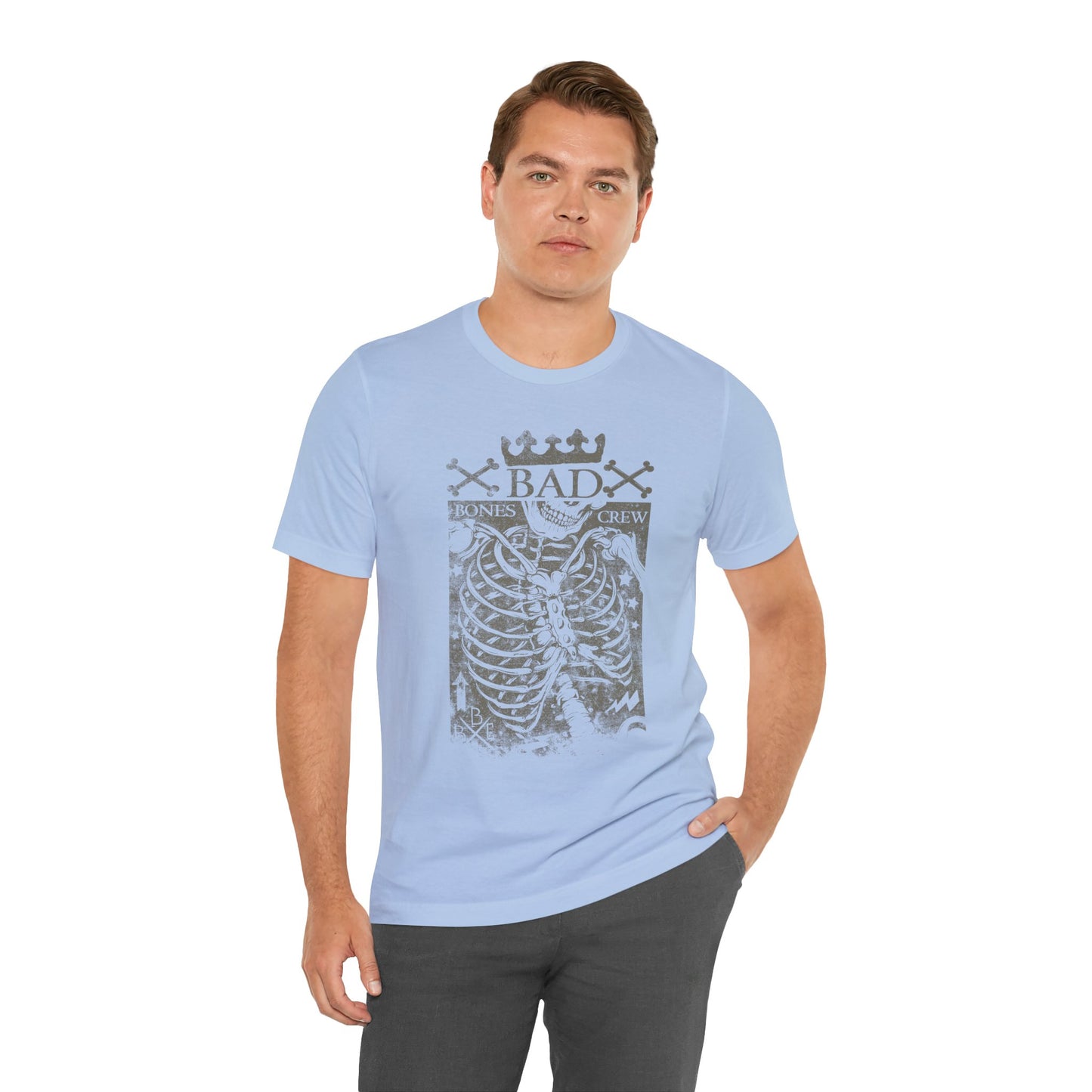 Skeleton Ribcage Tee Bones Crew Graphic Shirt A-10