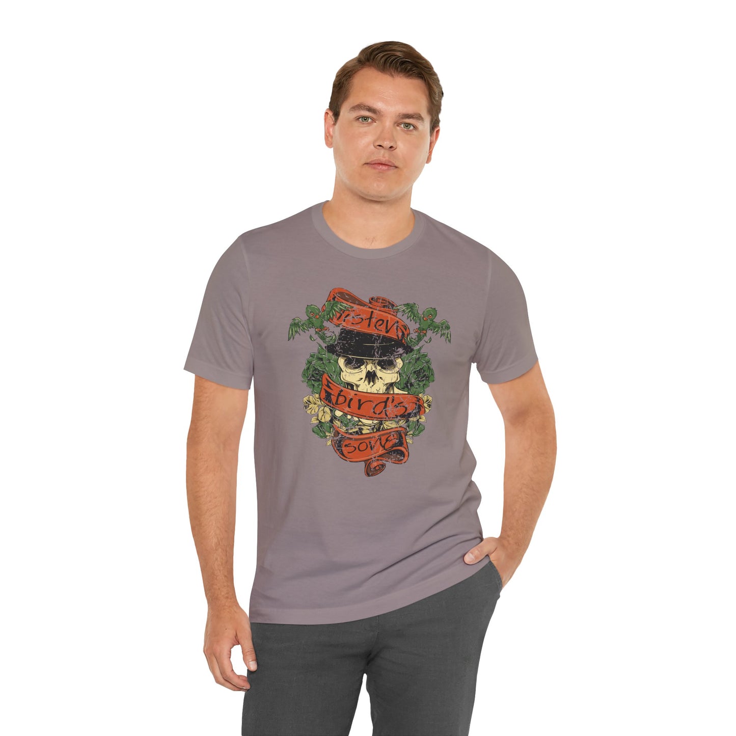 Skull Floral Tattoo Style Graphic Design Unisex Cotton T-Shirt Art-38