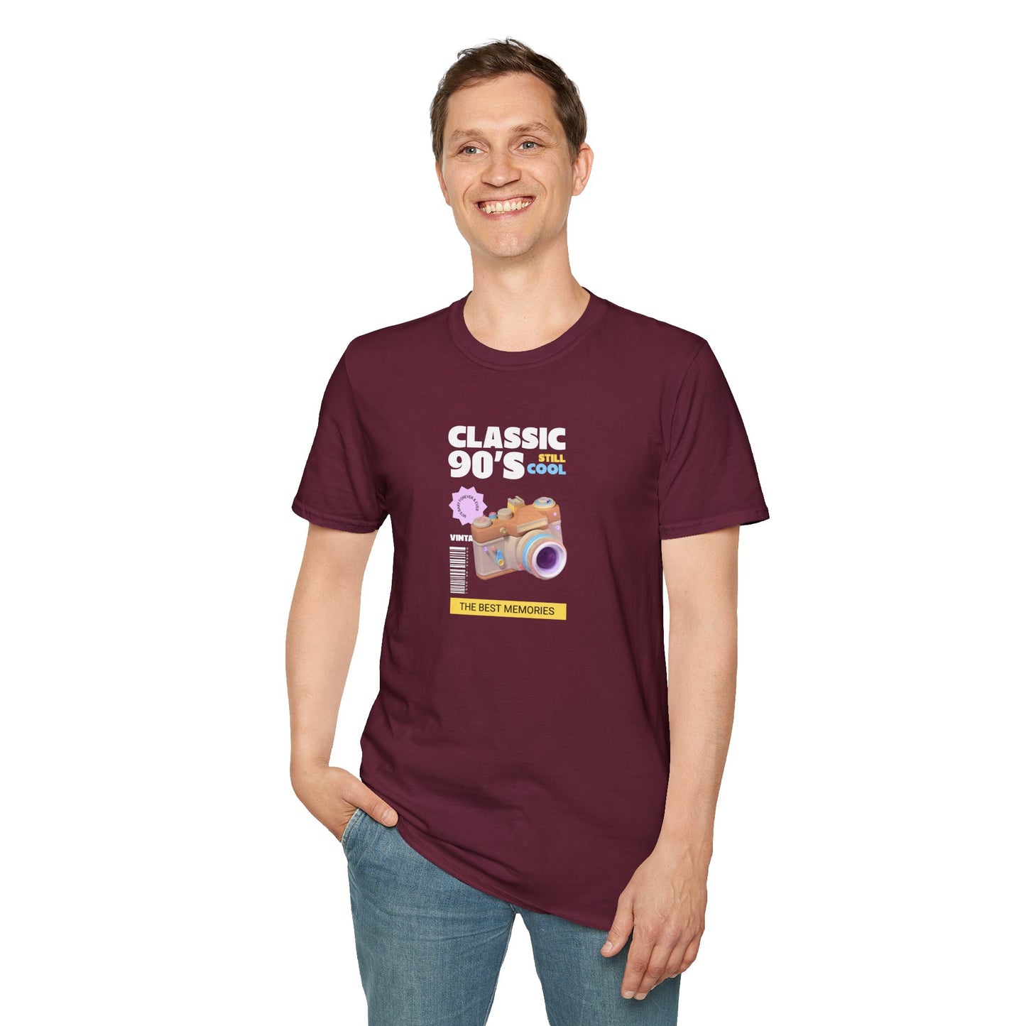 90s Camera T-Shirt Classic 90s Cool Unisex Cotton Retro Photography Tee