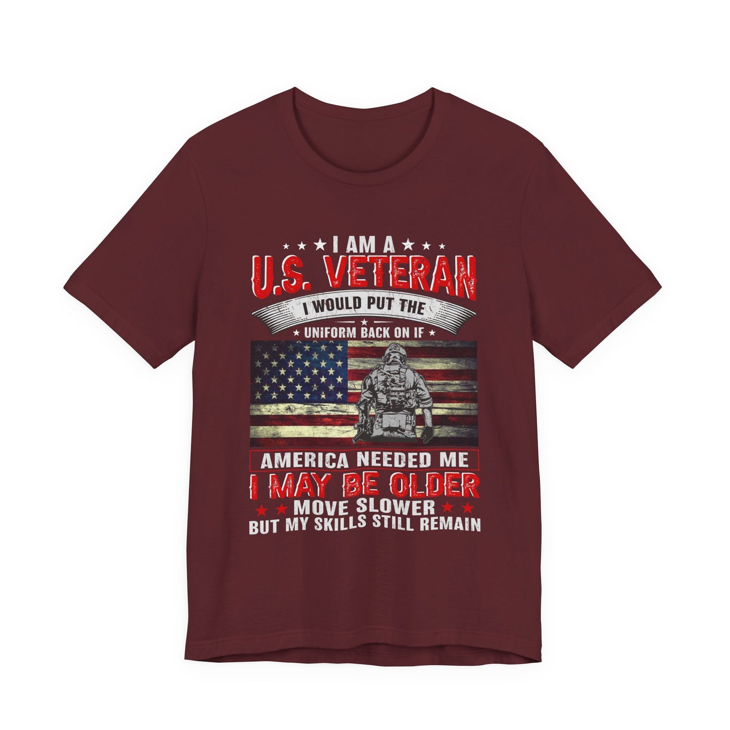 I Am A U.S. Veteran shirt American Flag Military Veteran Unisex Cotton Tee v25