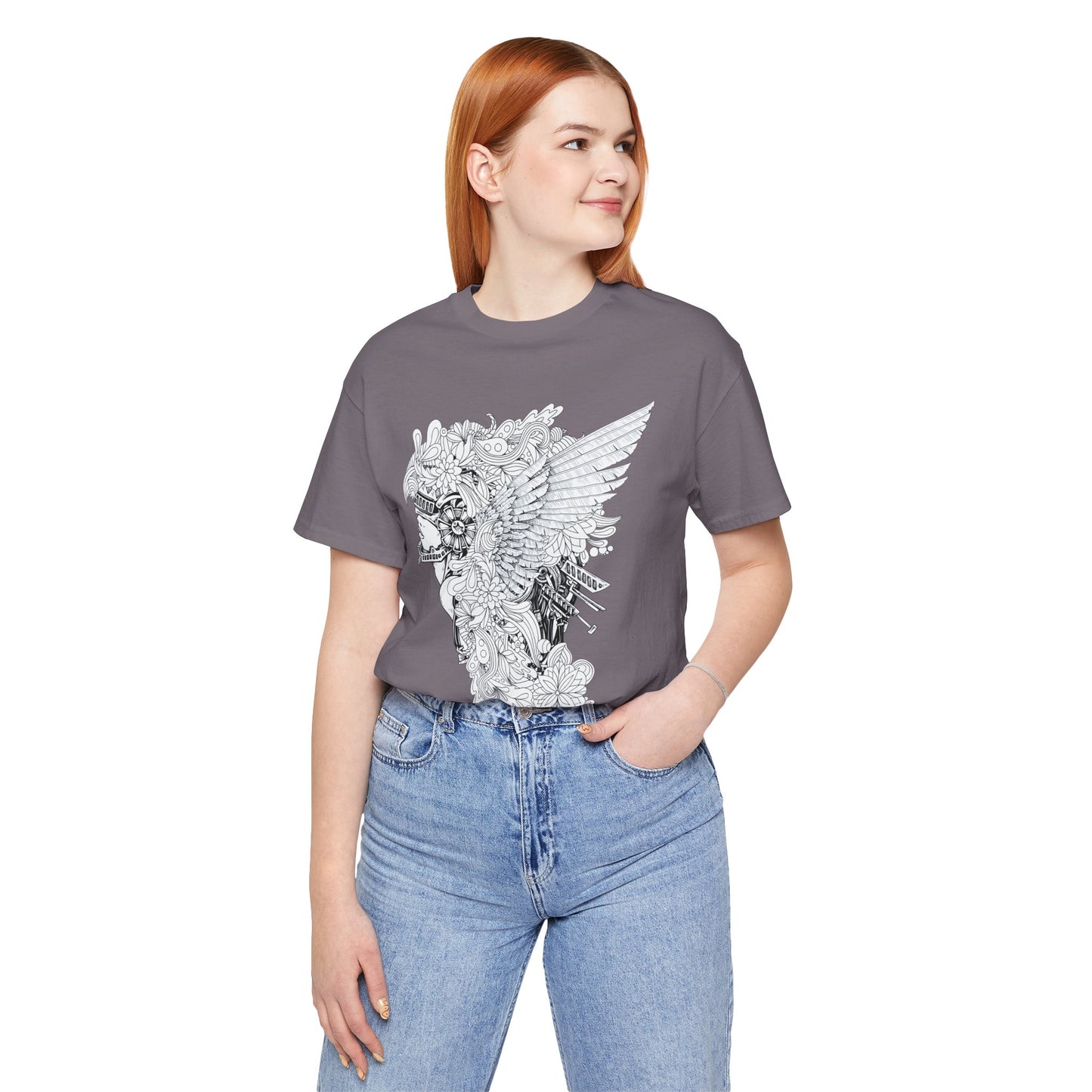 Eagle Illustration Graphic Unisex Cotton T-Shirt r26