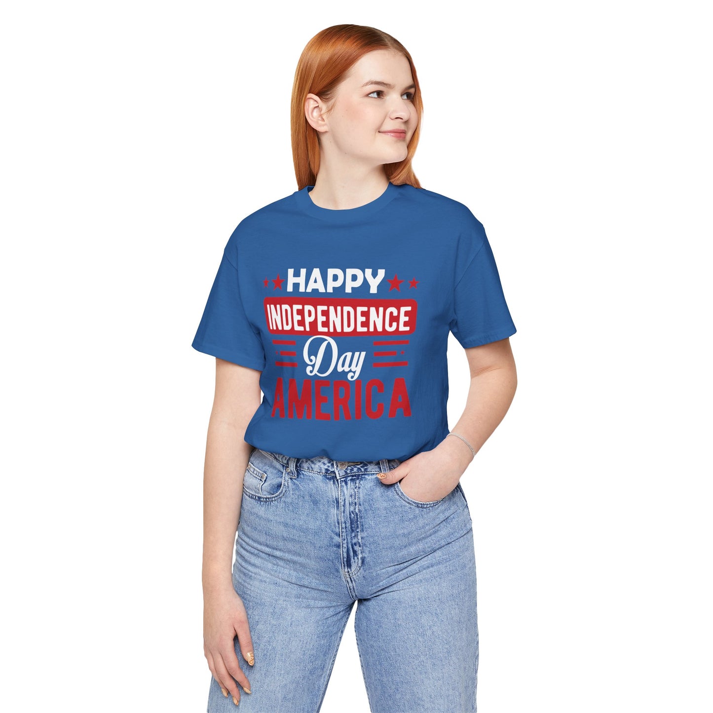 Happy Independence Day America Graphic Unisex Cotton T-Shirt 015