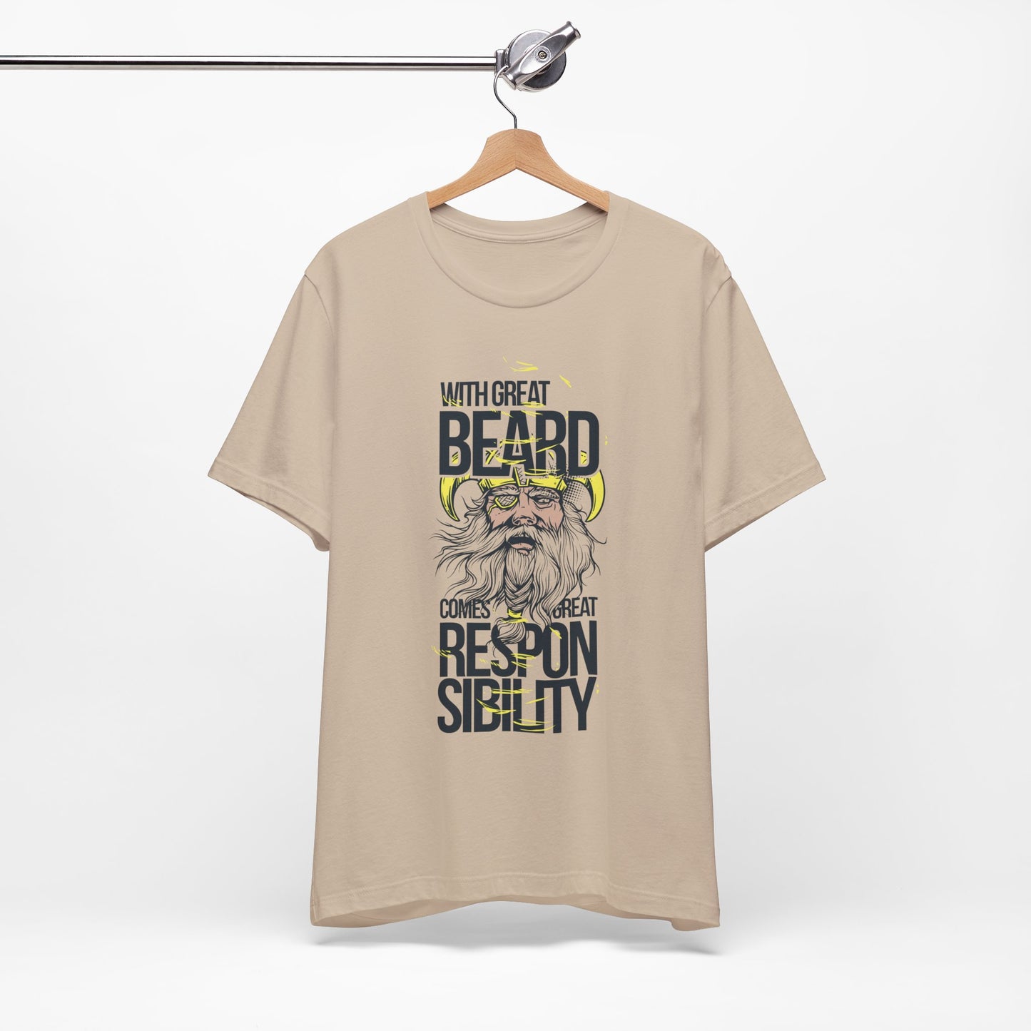 With Great Beard Comes Great Responsibility Tee Viking Beard Graphic Shirt A-2