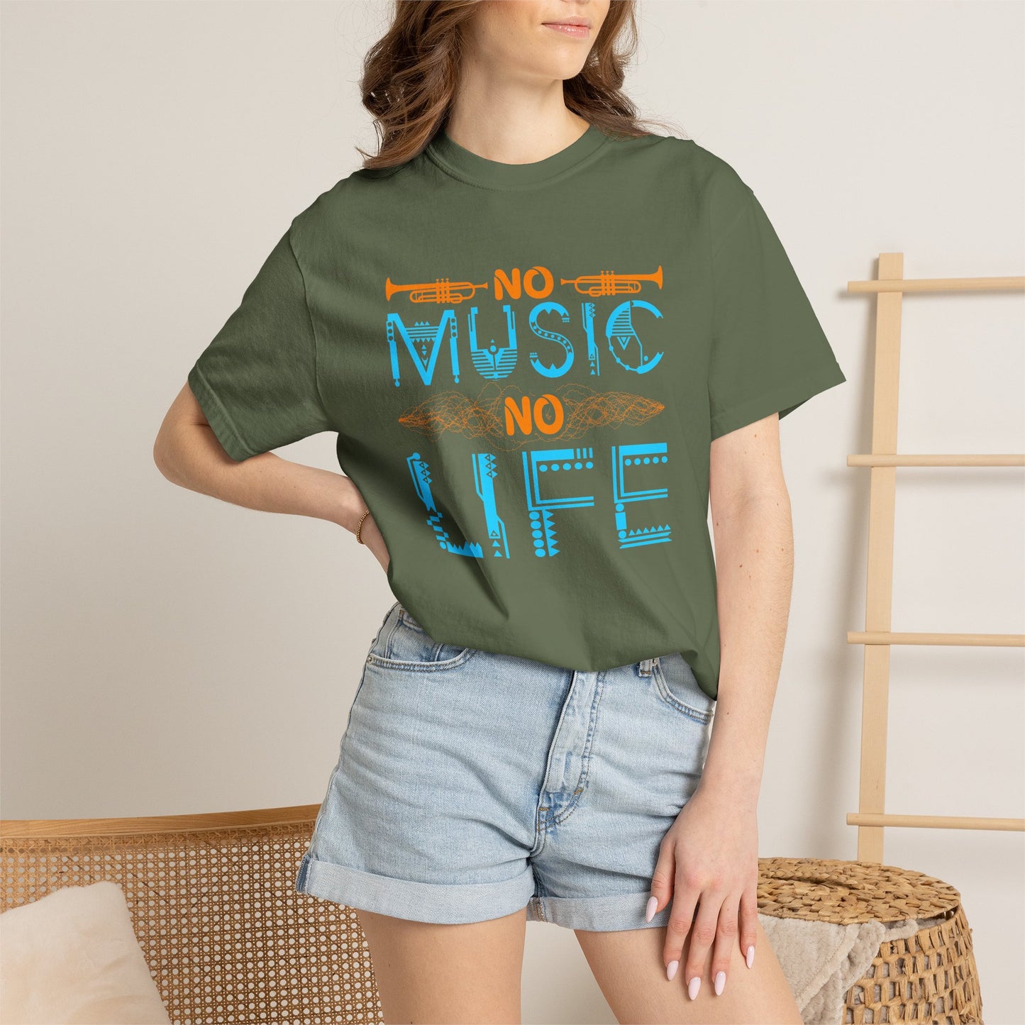 Music Graphic Design Unisex Cotton T-shirt  077
