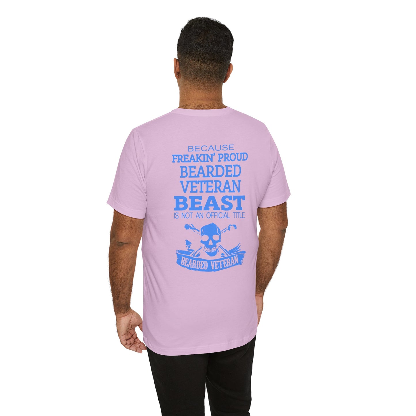 Bearded Veteran Beast T-Shirt Military Skull Beard Graphic Unisex Cotton Tee v46