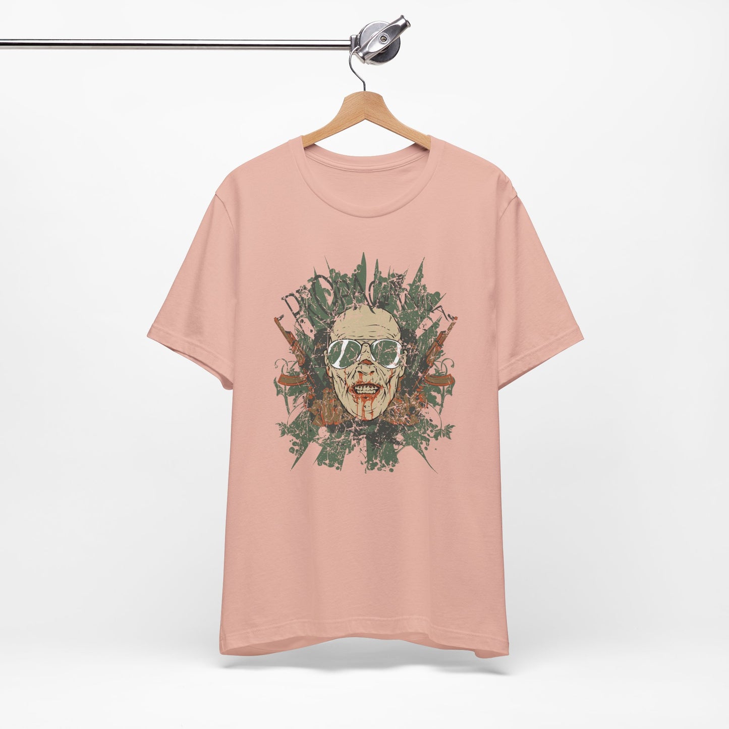 Retro Skull Floral Graphic Design Unisex Cotton T-Shirt G-2