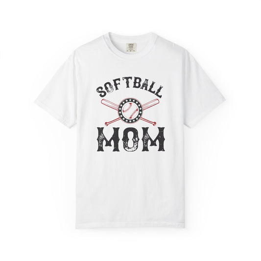 Softball Mom T-shirt Mother Day Mama Tee Unisex Comfort Colors Garment-Dyed Cotton h92